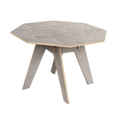 Holztisch Achteck Graubeige | Gartentisch