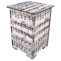 Photohocker Noten weiß