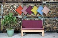 Kissen Wolle Orange meliert