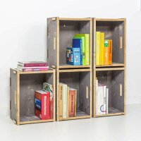 5er-Set - WERKBOX BÜCHER Fichte Grau