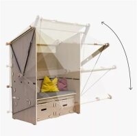 Strandbank / Strandkorb Fichte Auro-graubeige