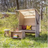 Strandbank / Strandkorb Fichte Auro-graubeige