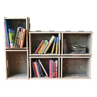 WERKBOX BÜCHER Fichte Grau