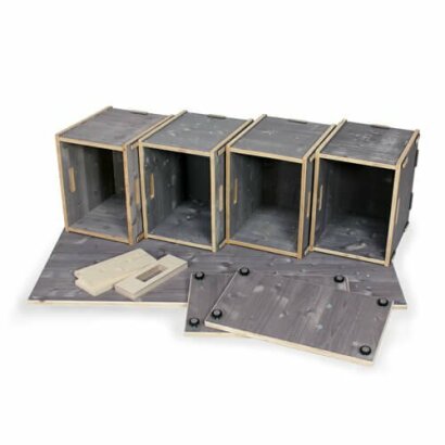 WERKBOX Schreibtisch Komplett-Set Fichte Grau