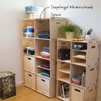 3er-Set Kleiderschrank Spruce | Stapelregal
